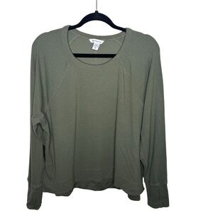 ATHLETA / olive moss army green Coaster Lux Recover High Hip sweatshirt / XL